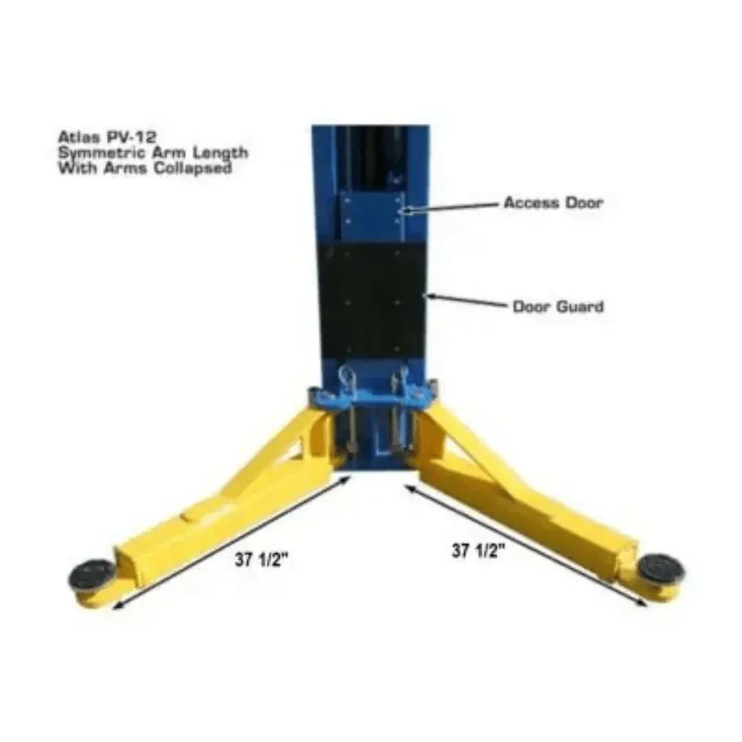 Atlas Equipment PV12PX Commercial Grade Overhead 12,000 lb. Capacity 2-Post Lift Atlas