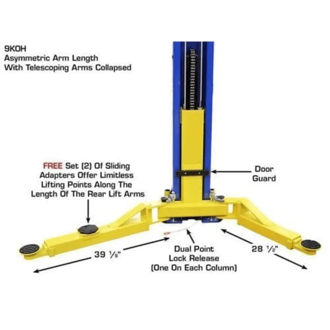 Atlas 9KOHX 9000 lb Overhead 2-Post Lift - Mechanic Super Store