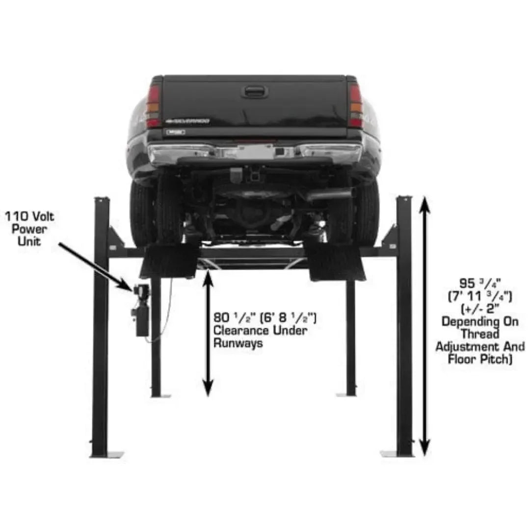 Atlas Garage PRO9000 Extra Tall/Extra Wide Portable Heavy Duty 9,000 lb. Capacity 4-Post Lift Atlas