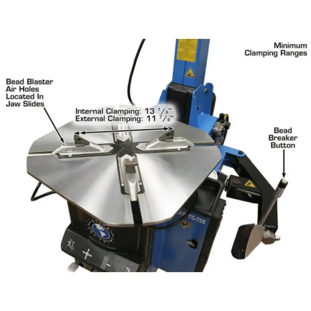Atlas TC755 Tilt-Back Rim-Clamp Tire Changer with Beadblaster Atlas