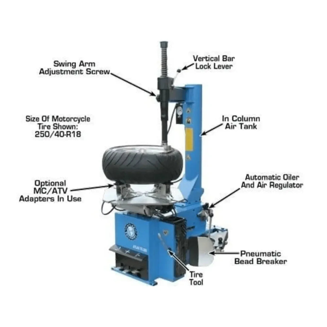 Atlas WB11 Wheel Balancer TC289 Motorcycle Tire Changer Combo - Mechanic Super Store