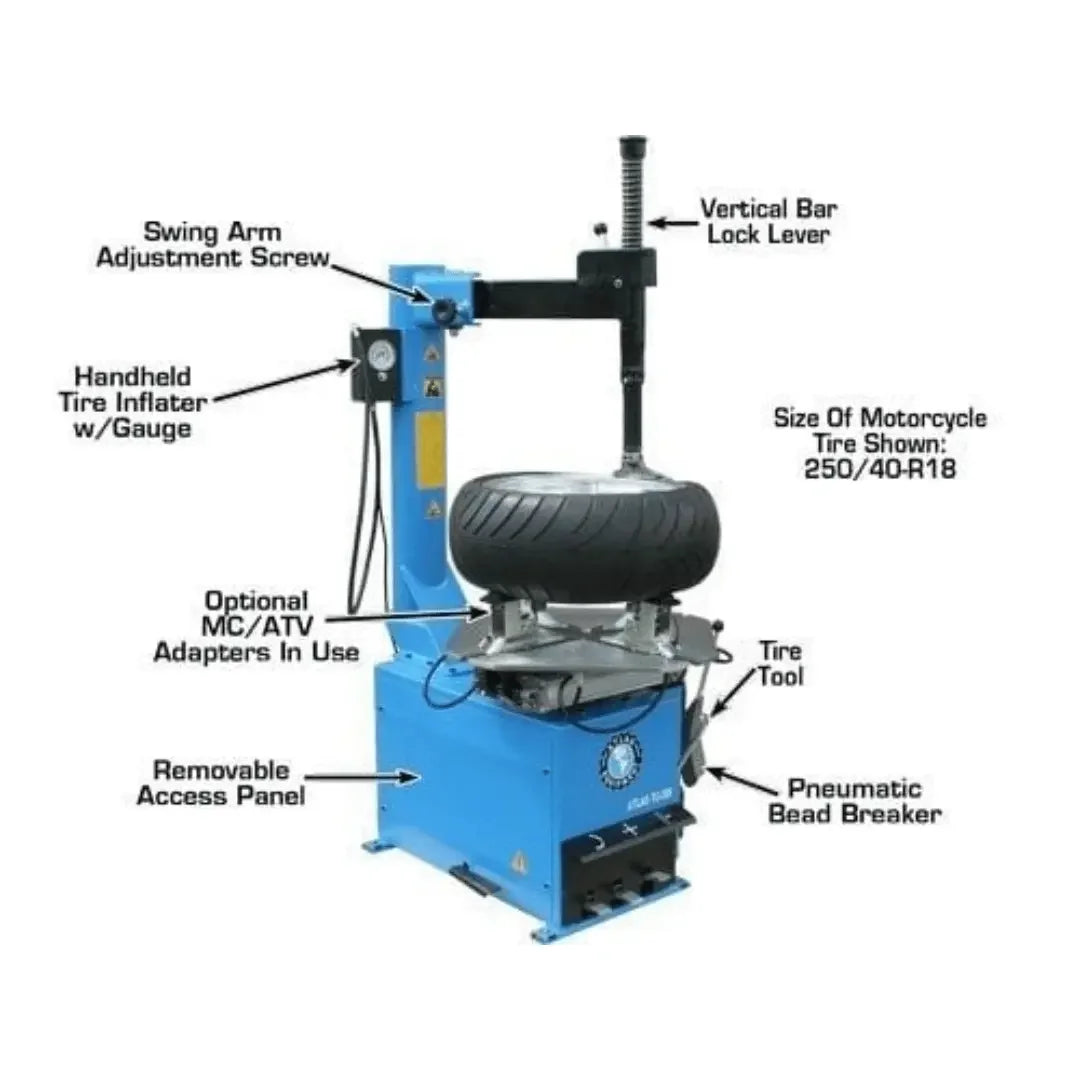 Atlas WB11 Wheel Balancer TC289 Motorcycle Tire Changer Combo - Mechanic Super Store