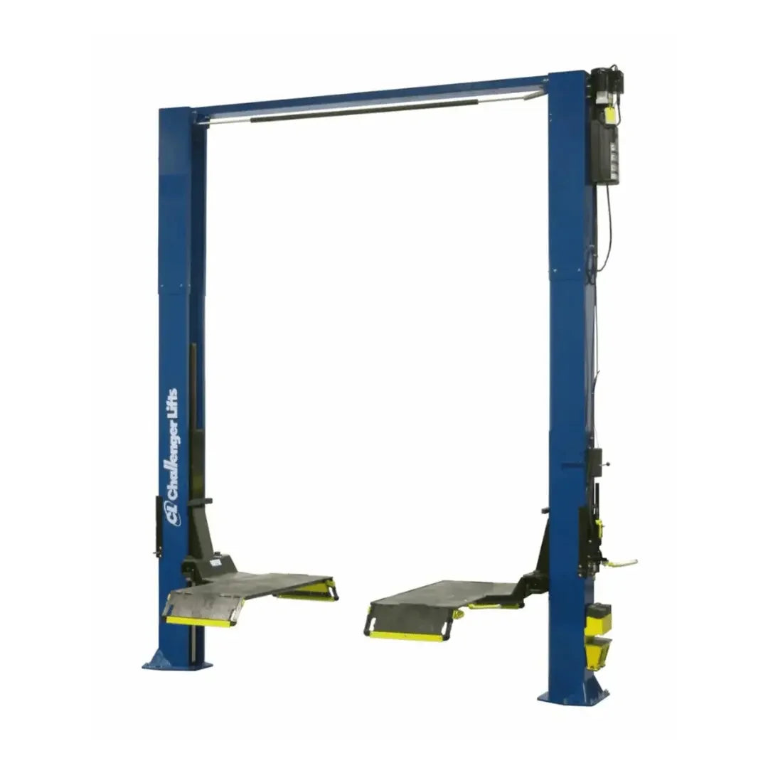 Challenger Lifts CL10-XP9-DPC-QC 9000 lbs 2 Post Lift Drive-On Pad - Mechanic Super Store on a white background