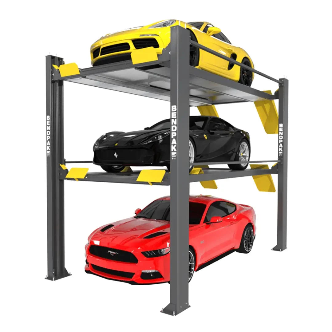 BendPak HD-973PX 9,000 and 7,000 Lb. Capacity Three-Level Parking Lift - Mechanic Super Store
