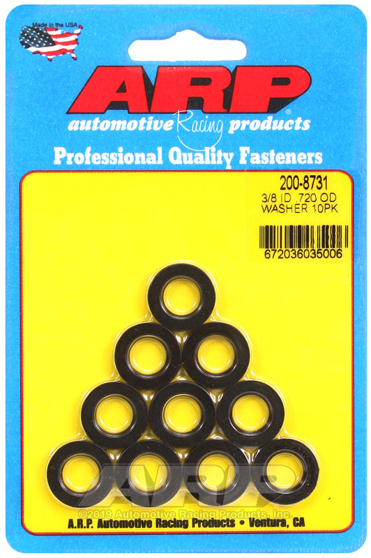 3/8 ID .720 OD black washers
