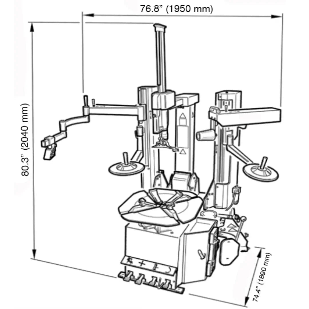 CEMB SM645HPA High Performance Tilt Back Tire Changer w/HPA Bead Press - Mechanic Super Store
