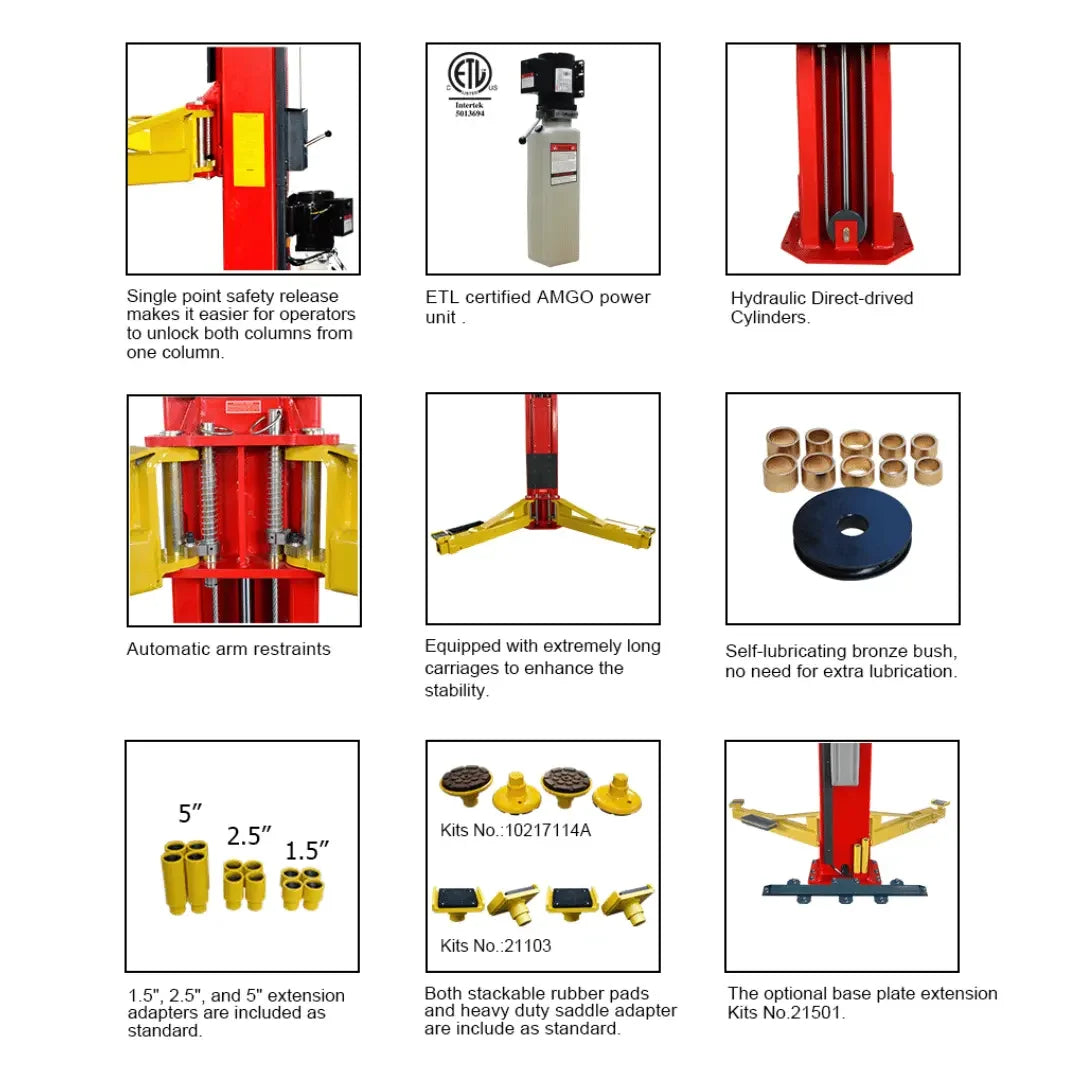 Amgo OH-18 18,000 lb 2 Post Lift - Mechanic Super Store