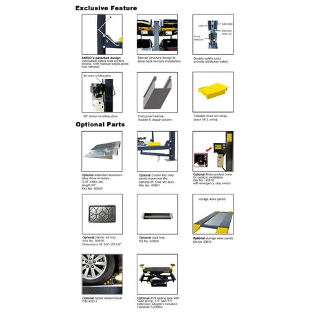 Amgo 408-P 8,000 lb 4 Post Parking Lift AMGO Hydraulics