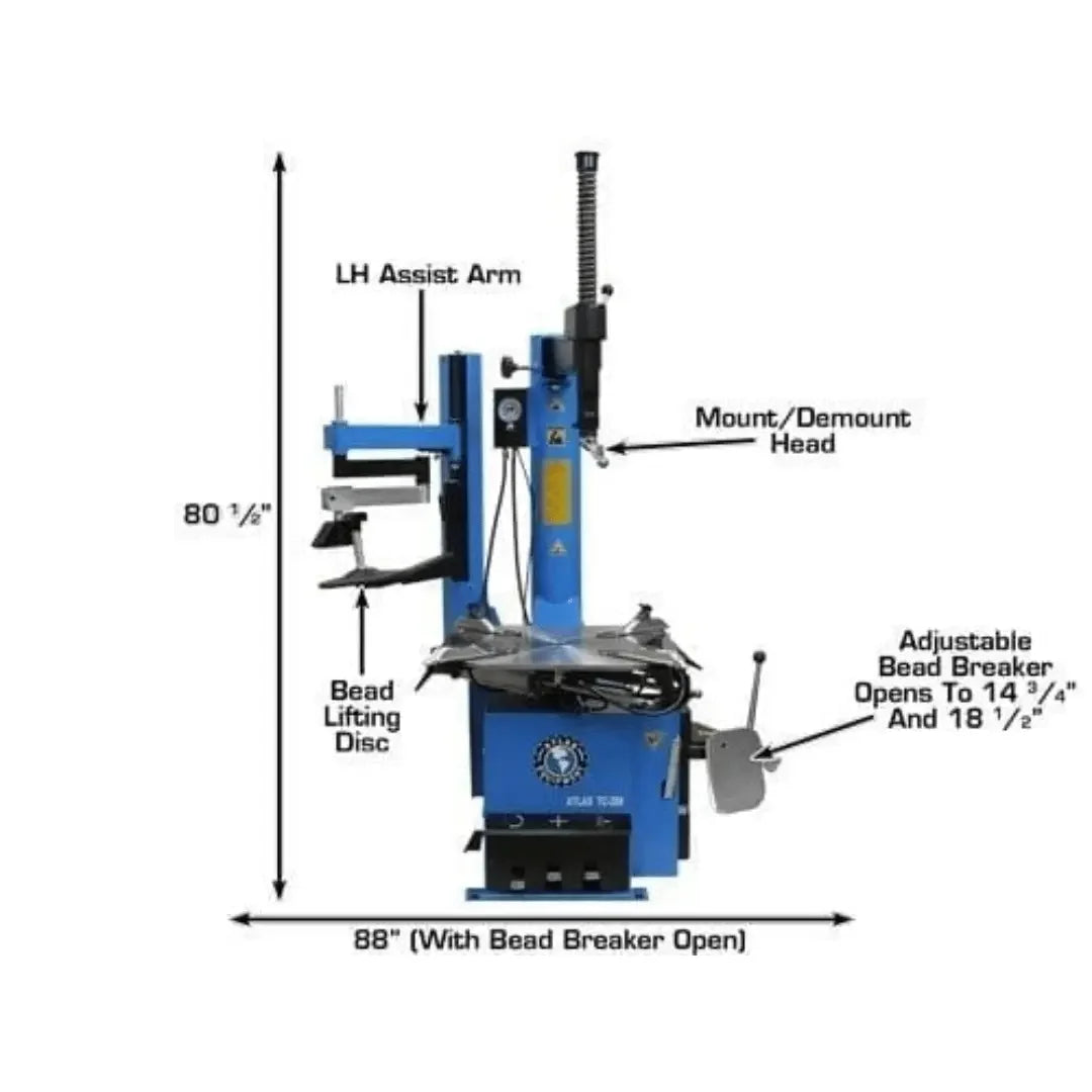 Atlas TC289LH Tire Changer with Assist Arm - Mechanic Super Store