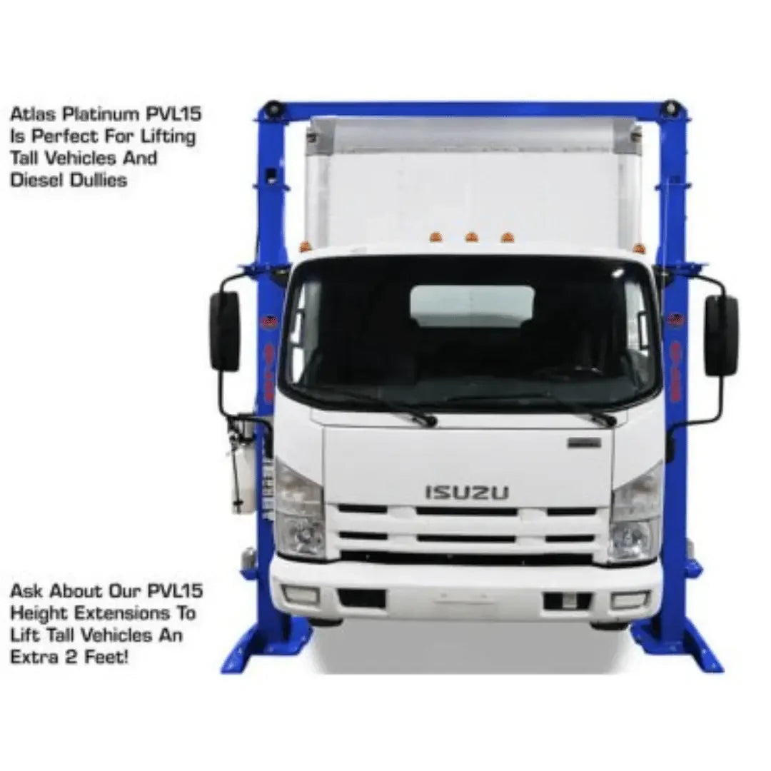 Atlas Platinum PVL15 ALI Certified Commercial Overhead 15,000 lb. Capacity 2 Post Lift - Mechanic Super Store