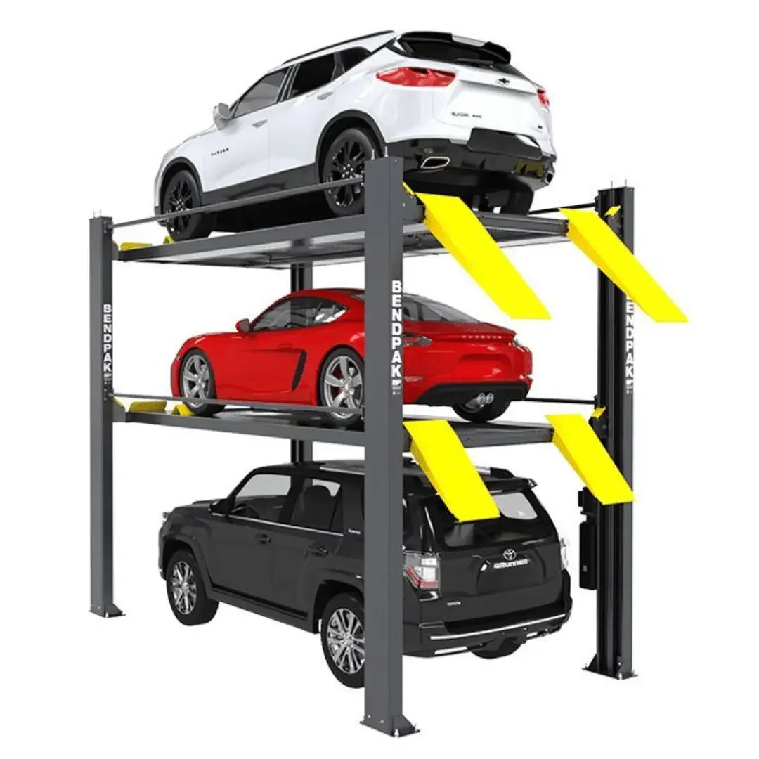 BendPak HD-973PX 9,000 and 7,000 Lb. Capacity Three-Level Parking Lift - Mechanic Super Store