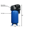 Atlas Air Force AF8 5HP 80 Gallon Two Stage 5HP Commercial Grade Air Compressor Atlas