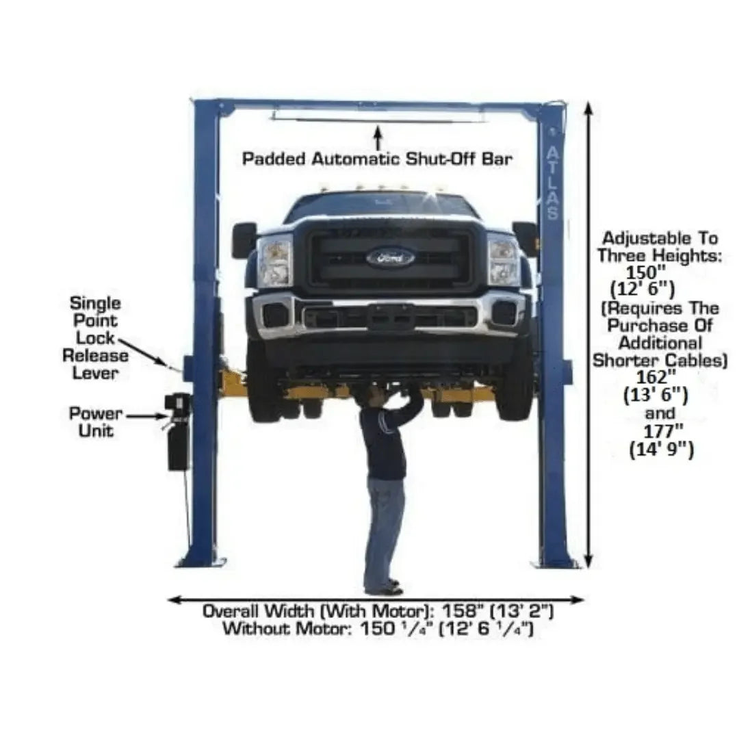 Atlas PV15PX 15,000 lb Overhead 2 Post Lift - Mechanic Super Store