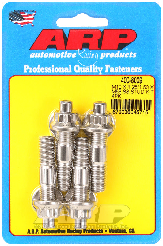 M10 X 1.25/1.50 X 55mm broached stud kit 4pcs