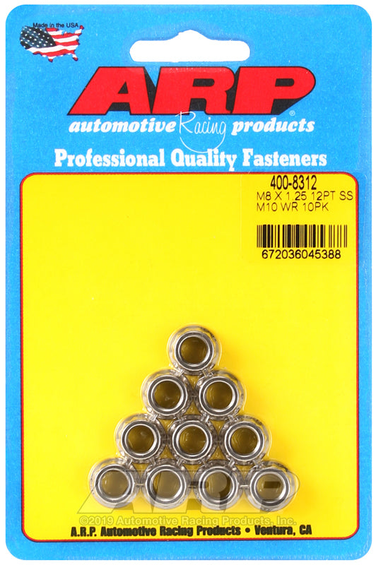 M8 X 1.25 (M10 wr) SS 12pt nut kit