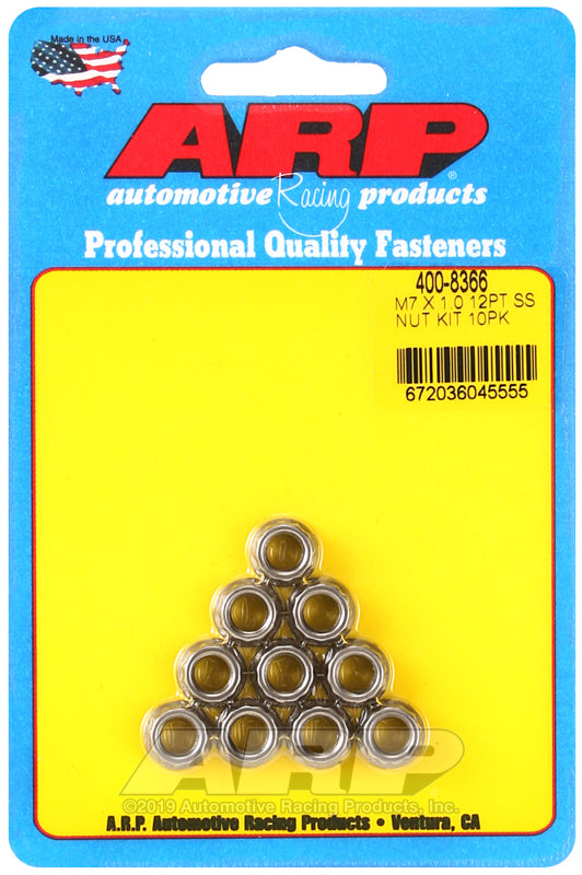 M7 X 1.00 (M9 wr) SS 12pt nut kit