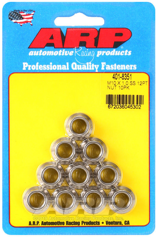M10 X 1.0 SS 12pt nut kit