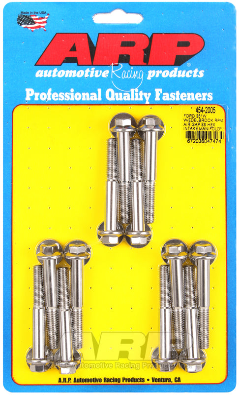 Ford 351W w/Edelbrock RPM air gap hex intake manifold bolt kit