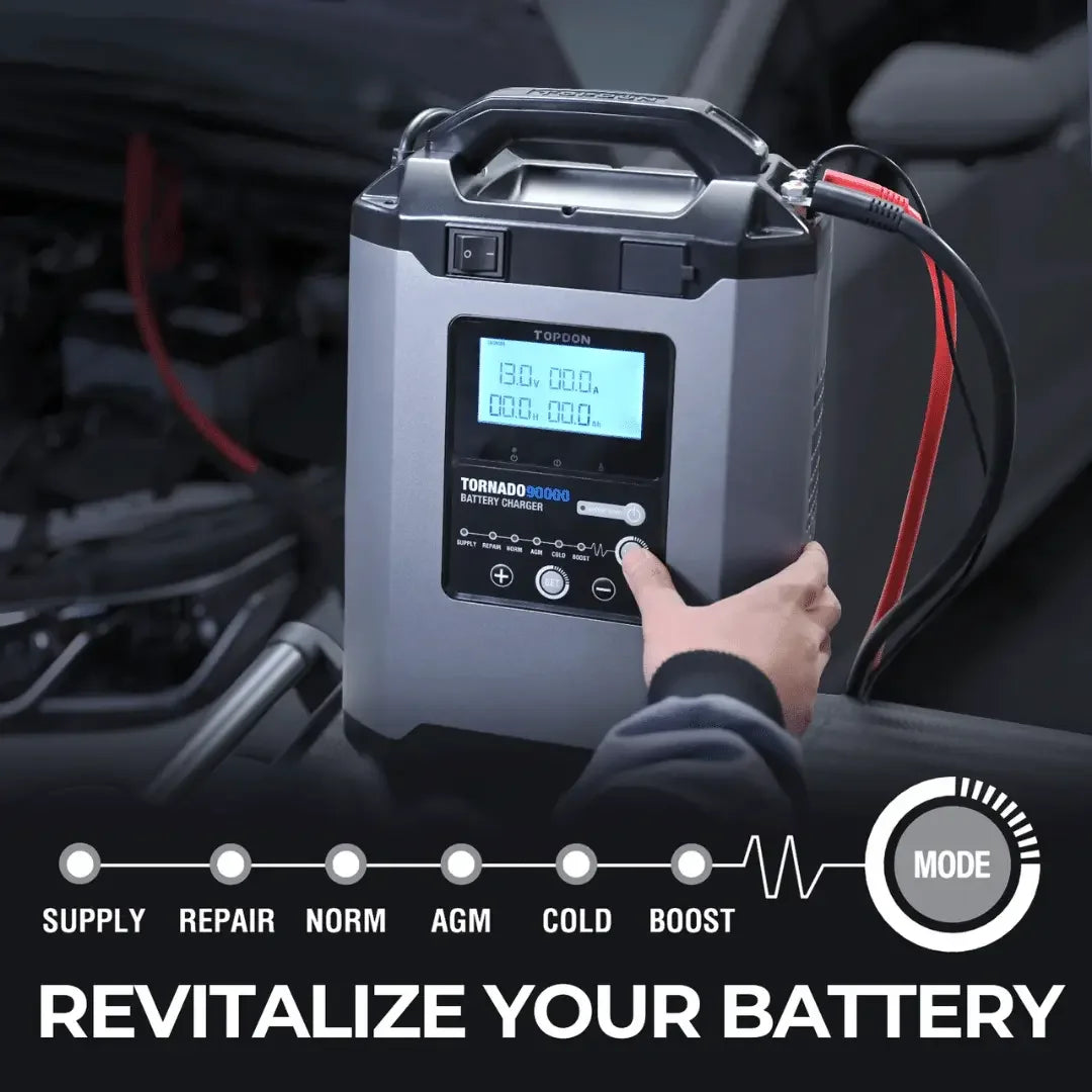 Topdon USA Tornado90000 Professional-Grade Smart Battery Charger - Mechanic Super Store