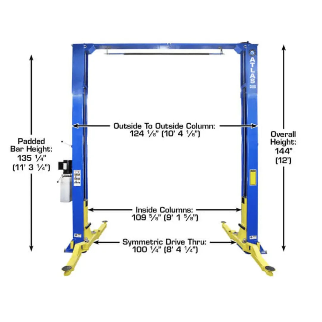 Atlas PRO-9D 9,000 lb Overhead 2-Post Lift - Mechanic Super Store