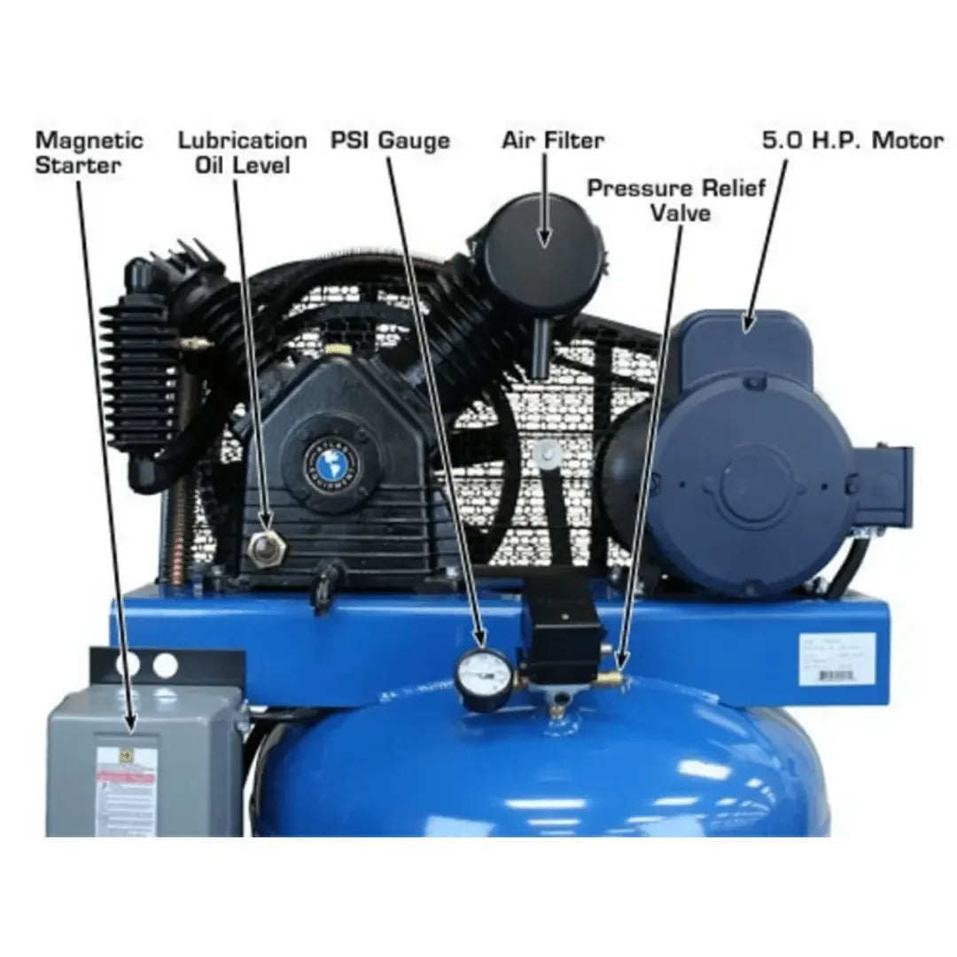 Atlas Air Force AF8 5HP 80 Gallon Two Stage 5HP Commercial Grade Air Compressor Atlas