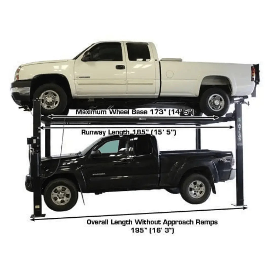 Atlas Garage PRO8000EXT-L Extra Tall/Extra Long Portable Hobbyist 8,000 lb. Capacity 4-Post Lift - Mechanic Super Store