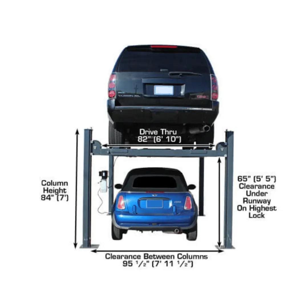 Atlas PREMIUM 408SL 4 Post Lift + RJ35 Sliding Jacks Combo Atlas