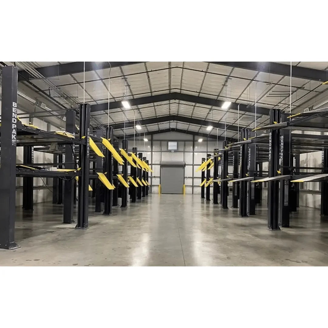 BendPak HD-973PX 9,000 and 7,000 Lb. Capacity Three-Level Parking Lift - Mechanic Super Store
