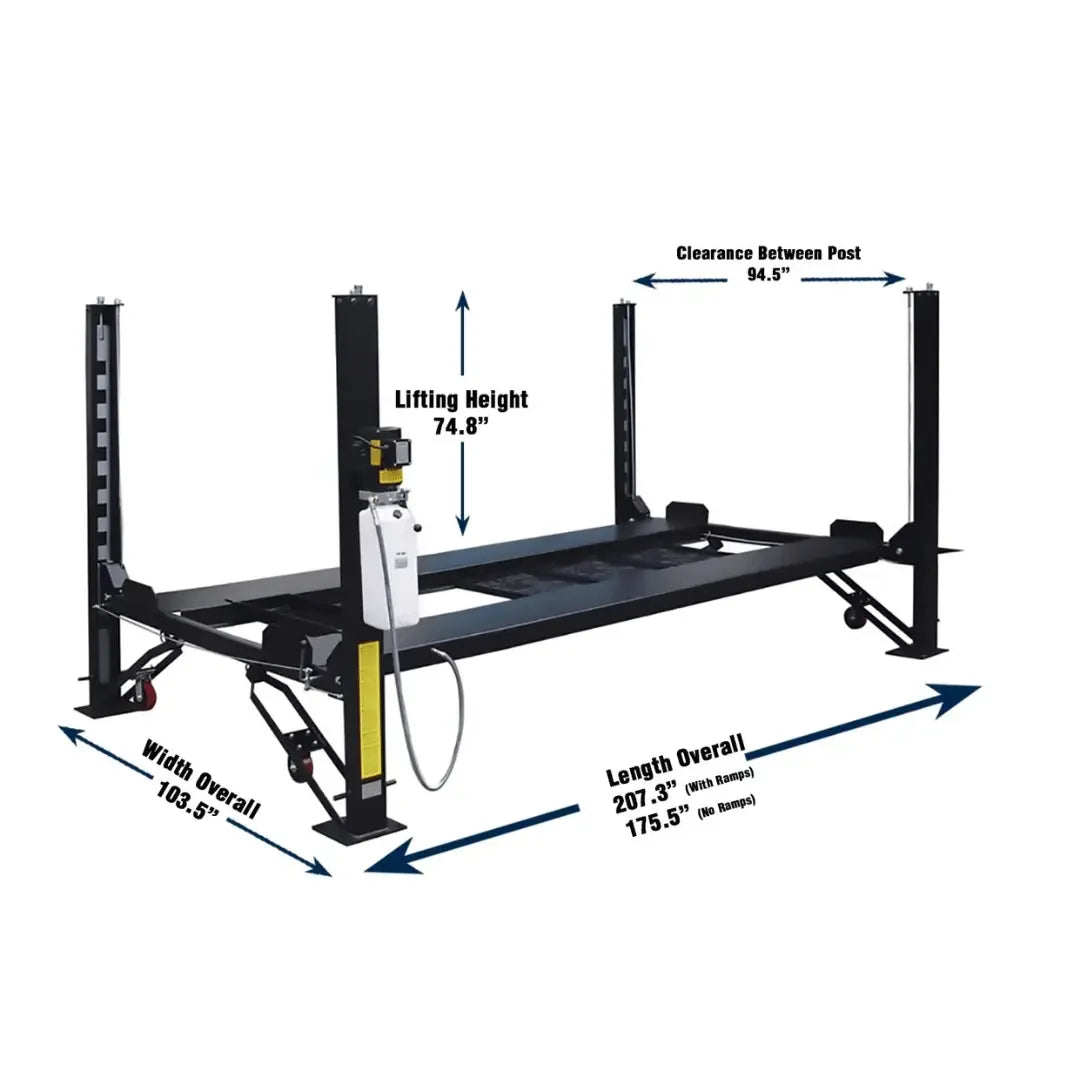 Valor VP8K-DX 8,000 lb 4 Post Deluxe Storage Lift Valor