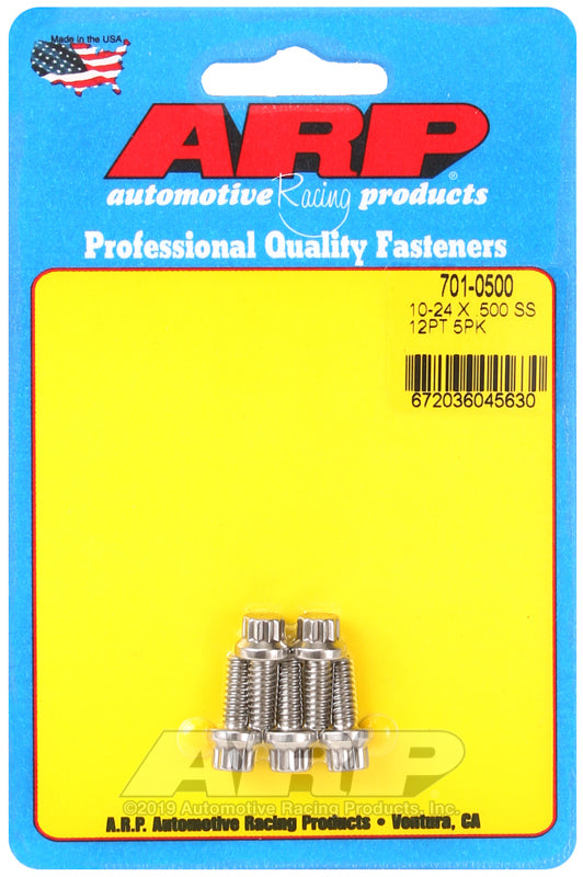 10-24 x .500 12pt SS bolts