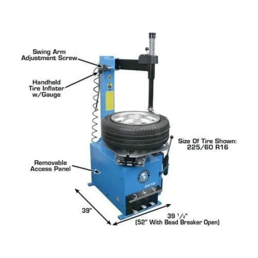 Atlas TC221 Tire Changer + WB11 Wheel Balancer Economy Combo Package Atlas