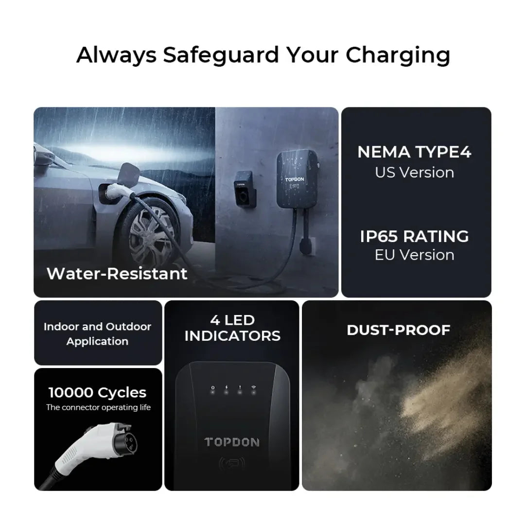Topdon USA PulseQ AC Home Smart Electric Car Charger Topdon