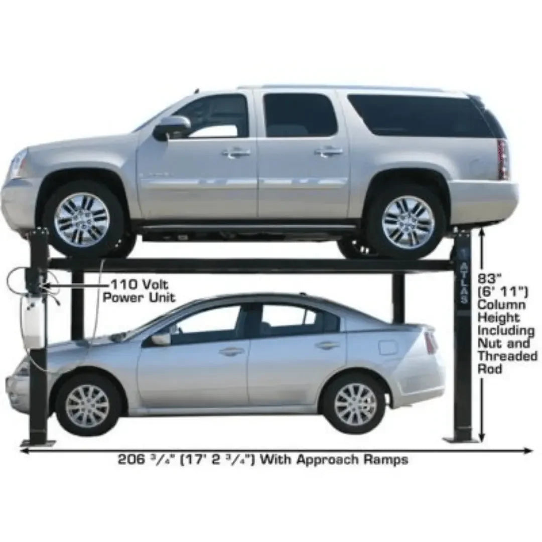 Atlas Garage PRO8000 Portable Hobbyist 8,000 lb. Capacity 4-Post Lift - Mechanic Super Store