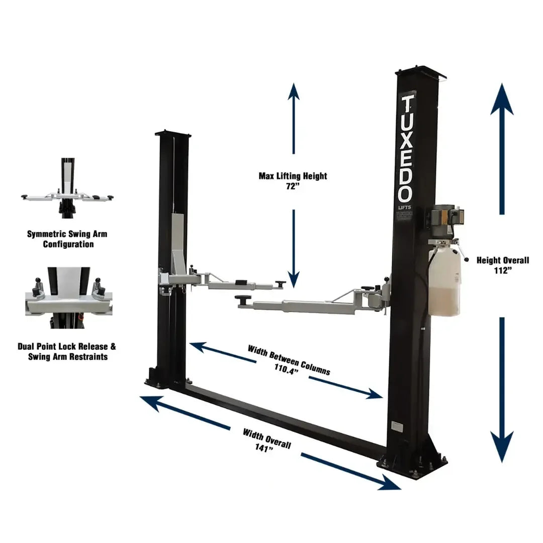 Valor - VP9KF-TUX 9,000 lb 2 Post Floor Plate - Symmetric Valor
