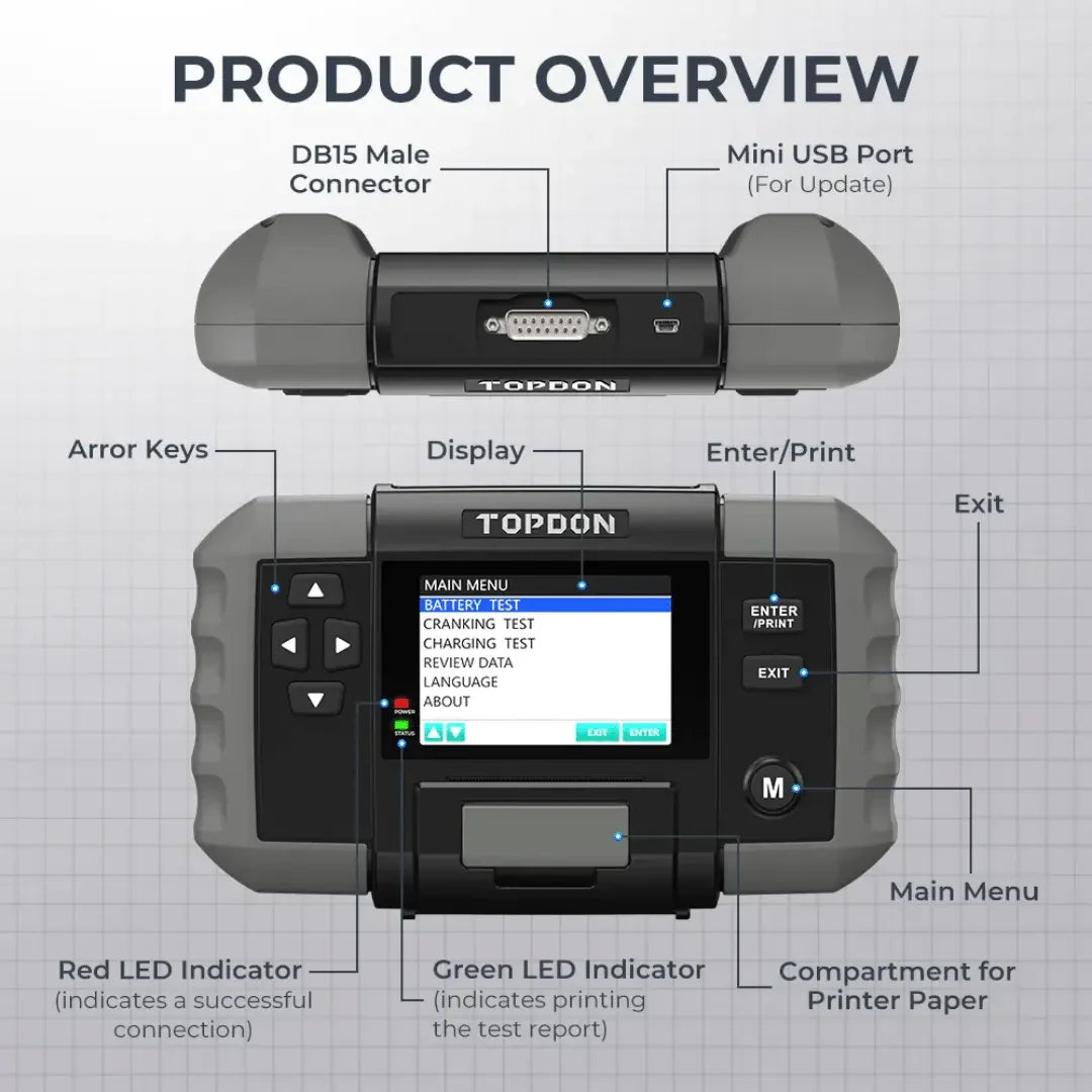 Topdon USA BT600 Battery Tester Topdon