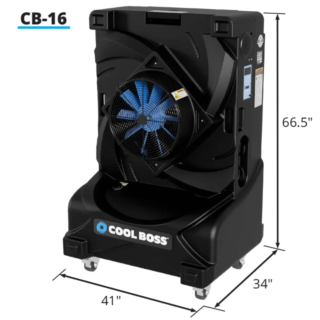 Cool Boss CB-16 Evaporative Air Cooler - Fixed Style - 16 Inch Fan - Mechanic Super Store