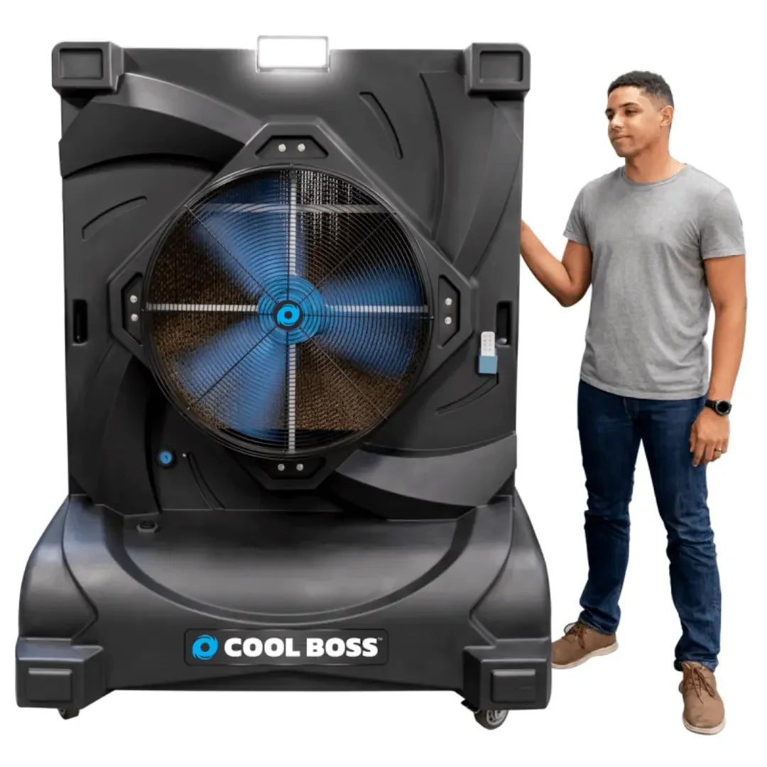 Cool Boss CB-28 Evaporative Air Cooler - Fixed Style - 28 Inch Fan - Mechanic Super Store