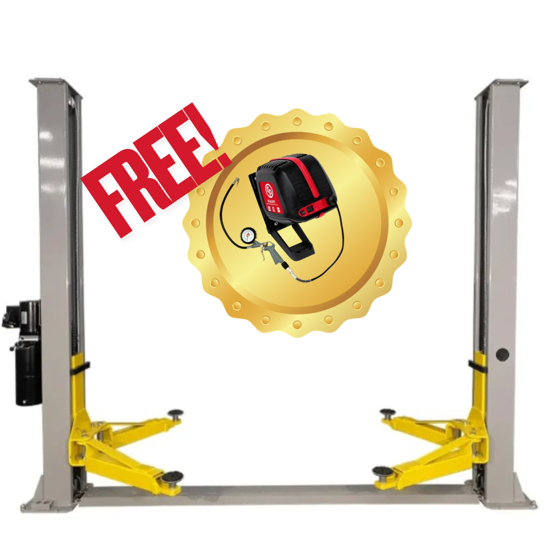 Triumph NT-9 9,000 lb. 2 Post Car Lift for garage with free air compressor