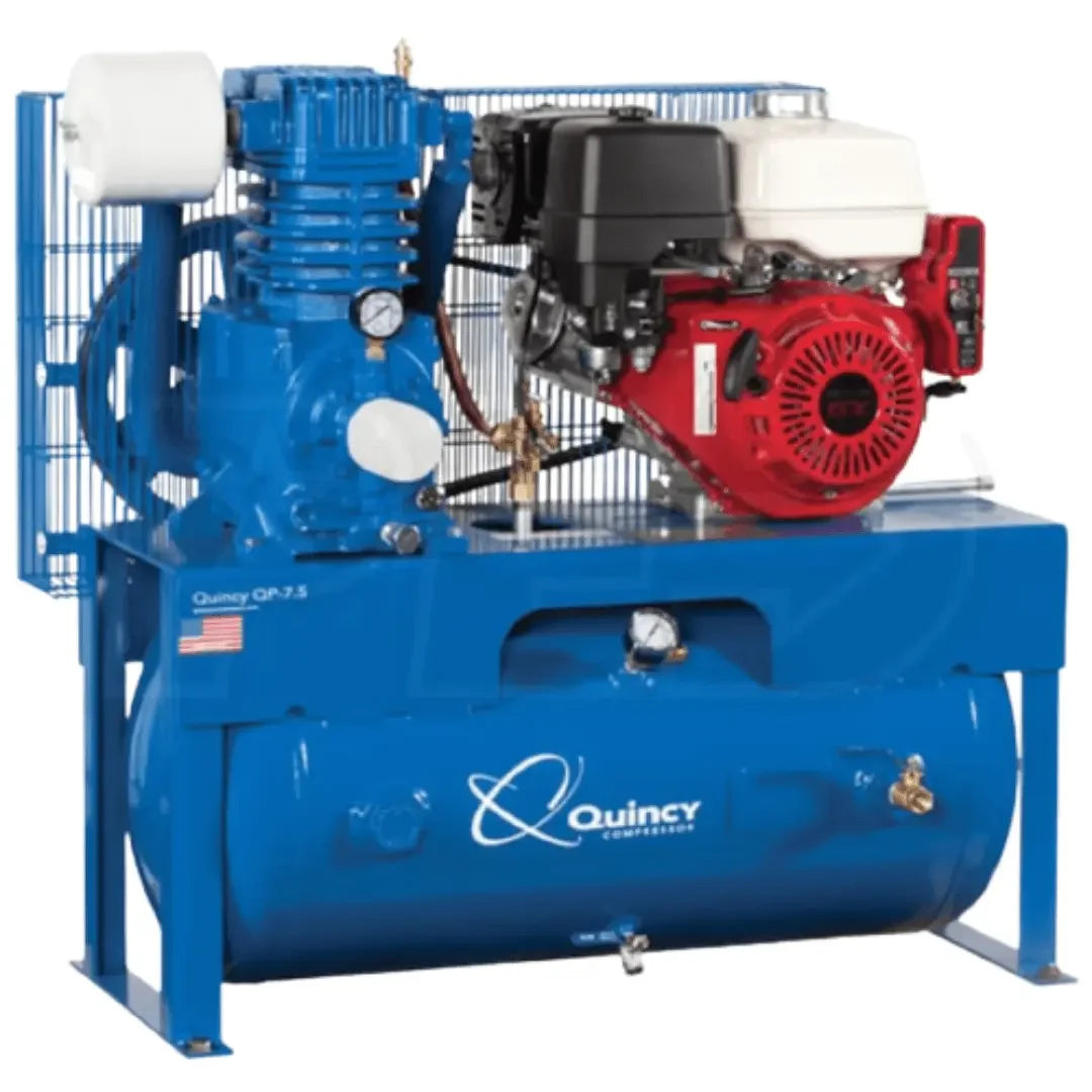 Quincy QP 13-HP 30-Gallon Pressure Lubricated Two-Stage Truck Mount Air Compressor w/ Electric Start Honda Engine