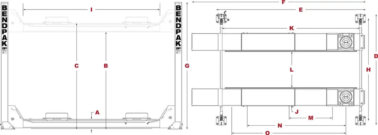 BendPak HDS-14LSXE 14,000 lb. 4 Post Alignment - Limo Extended - Mechanic Super Store