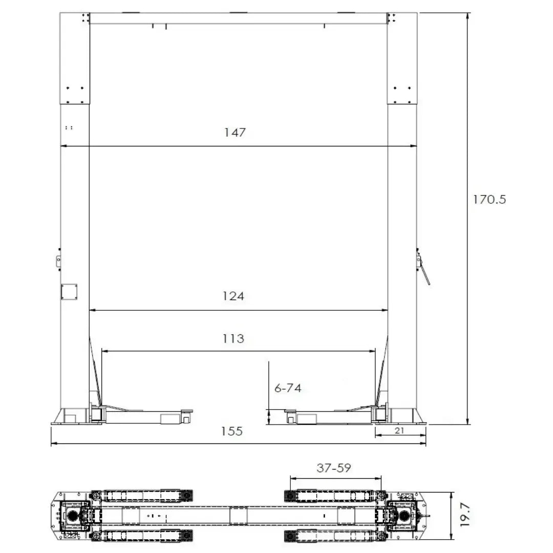 Triumph NTO-20S 20,000 lb. 2 Post Lift - Mechanic Super Store
