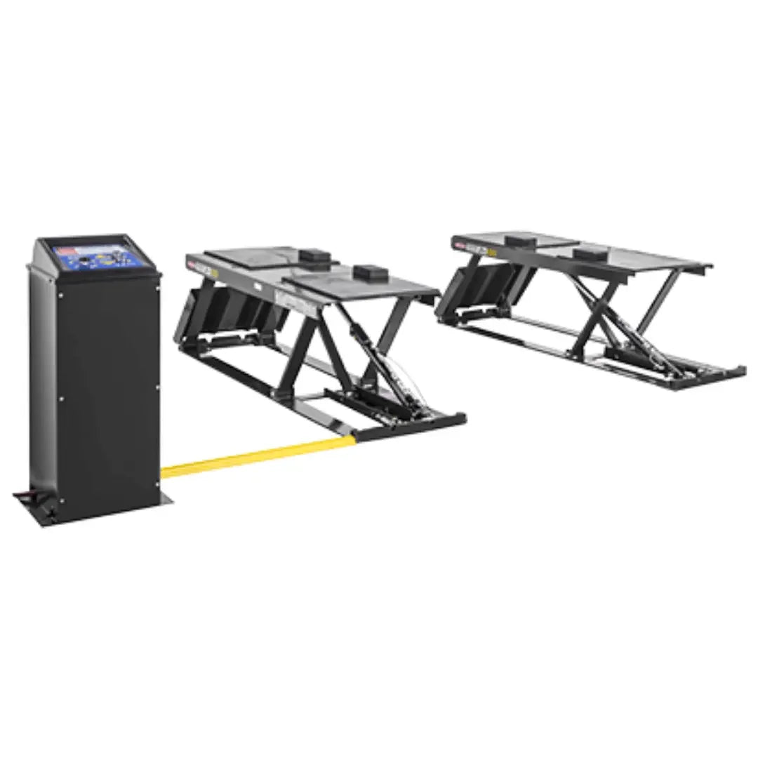 BendPak P-9000LTF 9,000 lb. Capacity Low-Rise Lift on halo white background by Mechanic Super Store