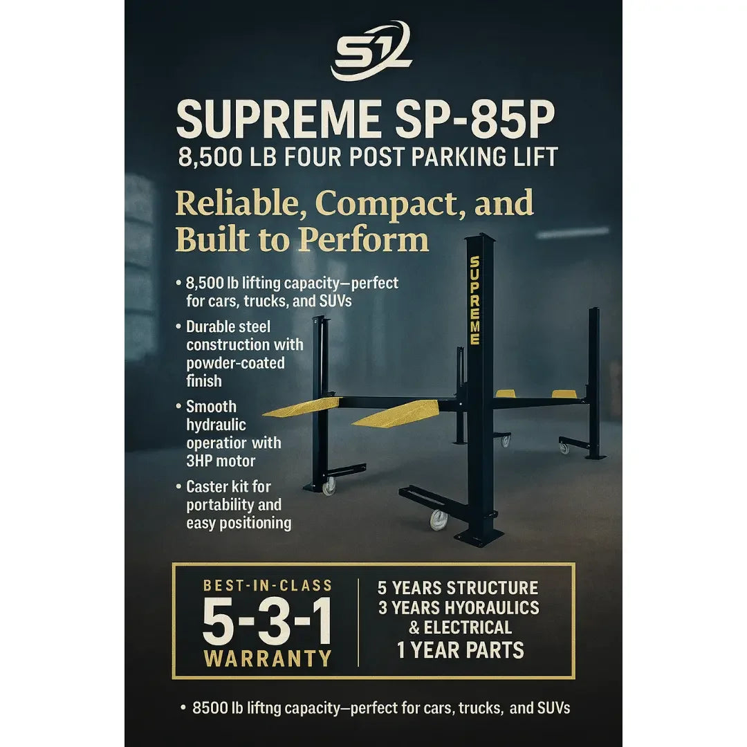Supreme SP-85P 8,500 lb Four Post Parking Lift - Mechanic Super Store