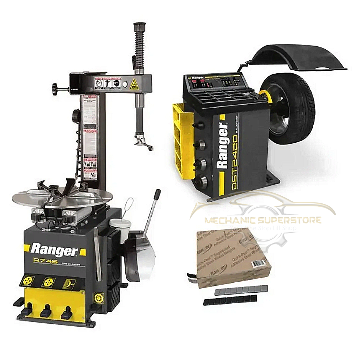 Ranger R745 Tire Changer - DST2420 Wheel Balancer - Tape Wheel Weights Package