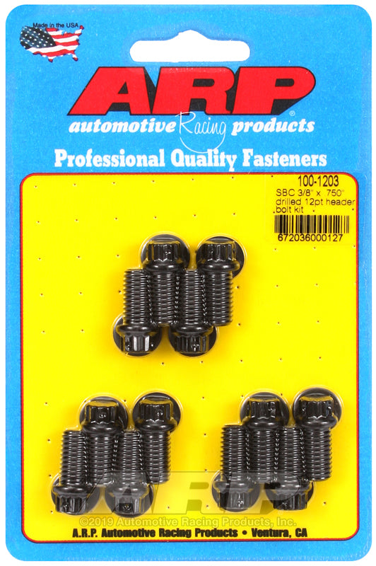 ARP SB Chevy 3/8 x .750" drilled 12pt header bolt kit