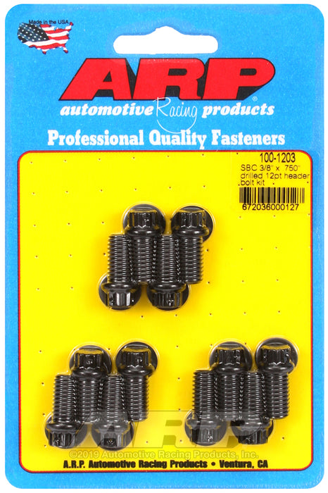 ARP SB Chevy 3/8 x .750" drilled 12pt header bolt kit