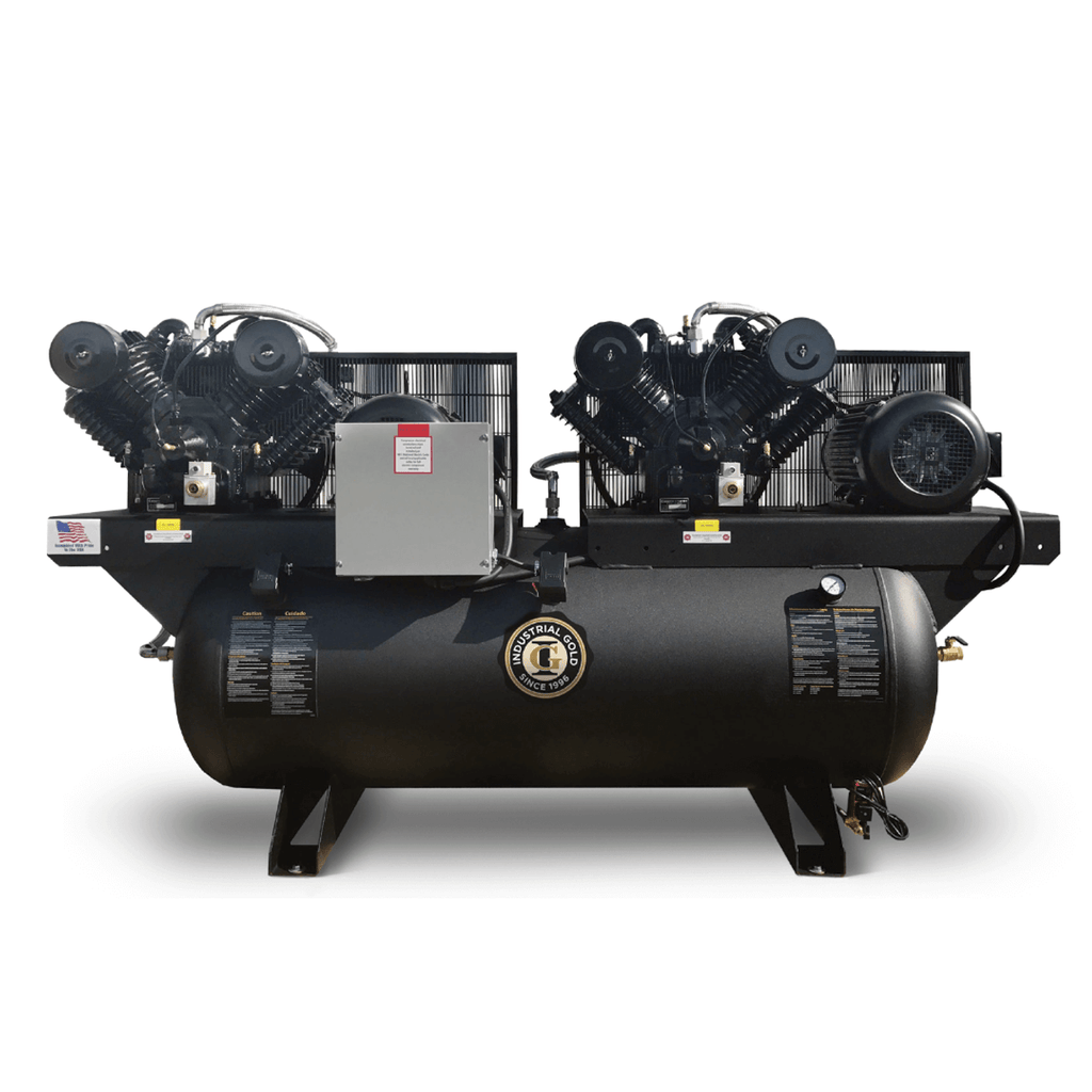 Industrial Gold DCI1023E120H-P 2 x 10 HP Three Phase Duplex Air Compressor