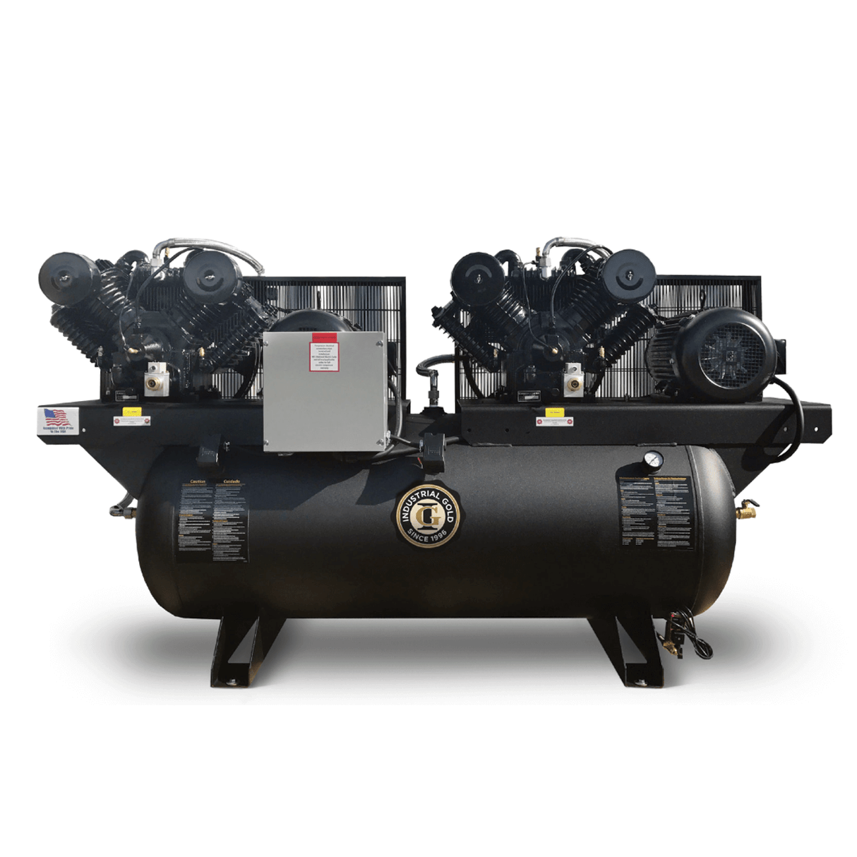 Industrial Gold DCI1023E120H-P 2 x 10 HP Three Phase Duplex Air Compressor
