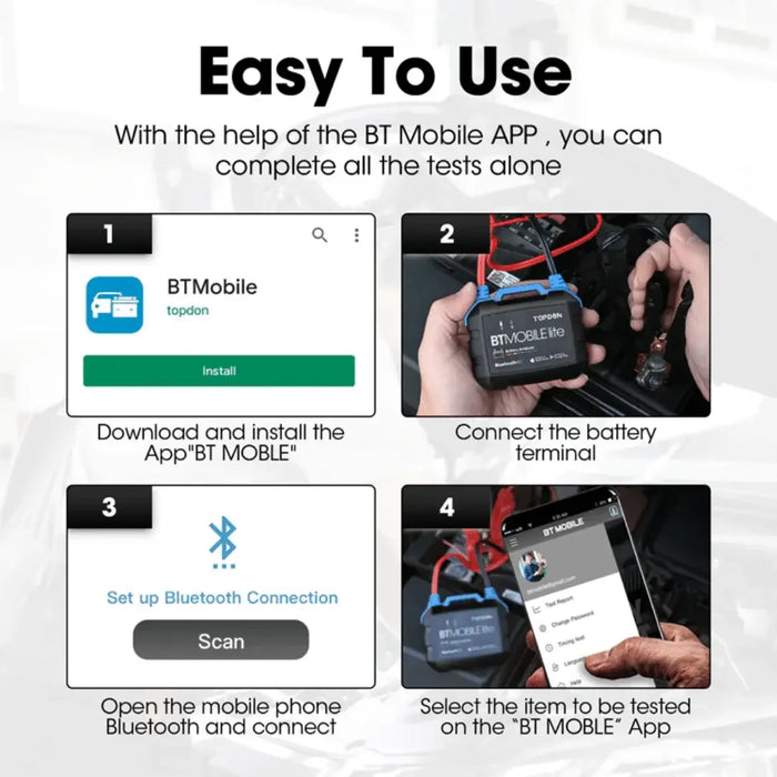 Topdon USA BTMobile Lite 12V Wireless Battery & System Tester - Mechanic Super Store