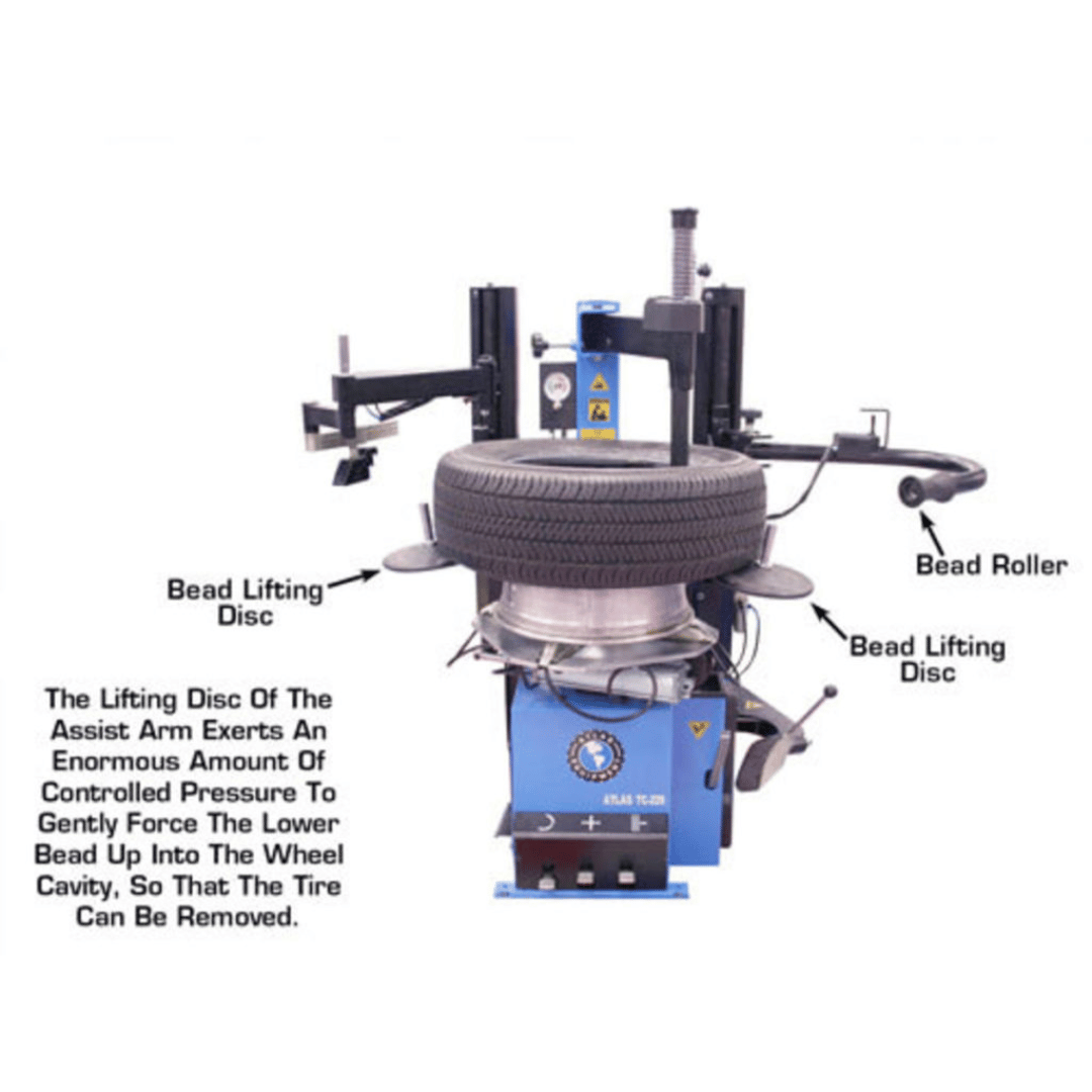 Atlas TC229 Rim-Clamp Tire Changer with Dual Arms